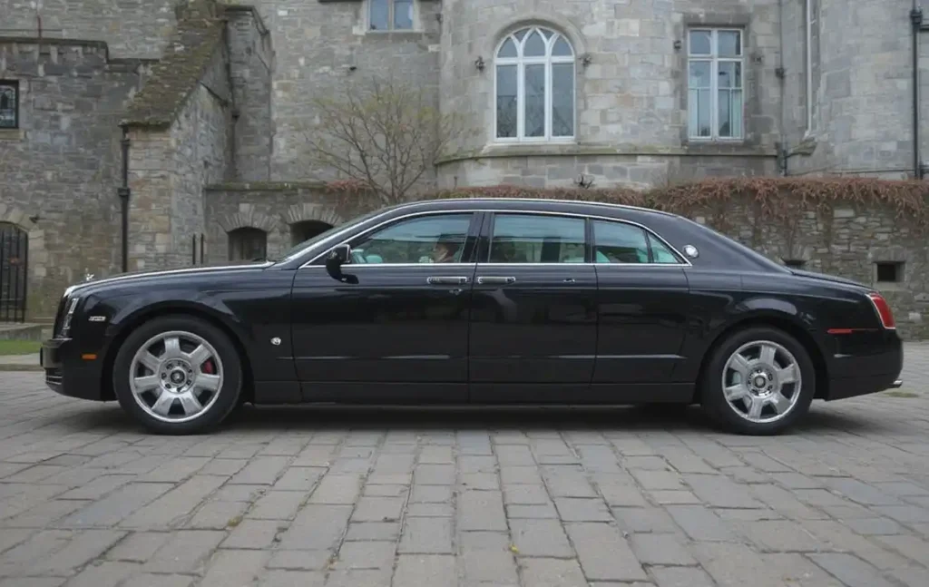 A black car chauffeur for wedding in ireland